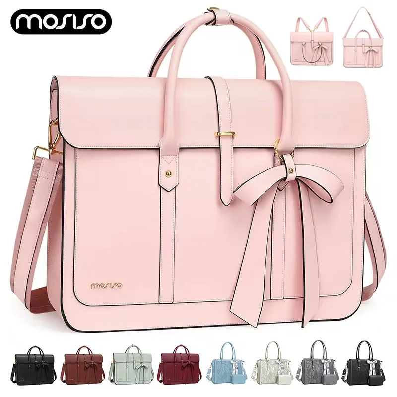 13.3 14 15 16 17.3 inch Laptop Bag for MacBook Air Pro M3 M2 Notebook Women PU Leather Tote Laptop Shoulder Bag Backpack Handbag