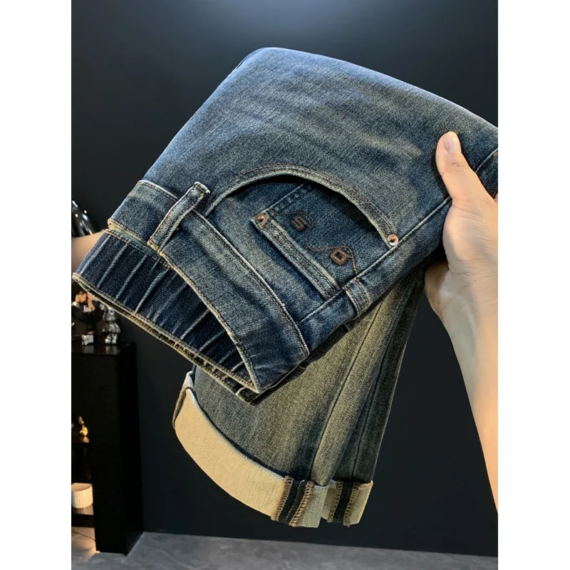 جينز فضفاض صغير مستقيم الساق للرجال 2025 موضة الخريف الجديدة ماركة النسخة الكورية سراويل طويلة مرنة غير رسمية متعددة الاستخدامات #2