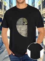 Men's Casual Pure Cotton Short-sleeved T-shirt, Unique Letter Print Design, Casual Summer Fashionable Men's and Women's T-shirt