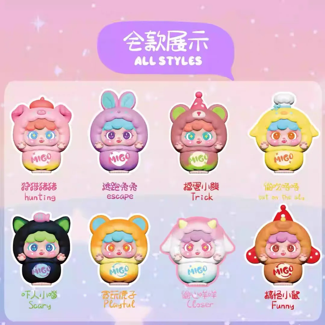 

Натуральная Migo Sneaky Little Cute Granule Blind Box Surprise Mini Trendy Play Ornament End Box Full Box Милый подарок для друзей и детей