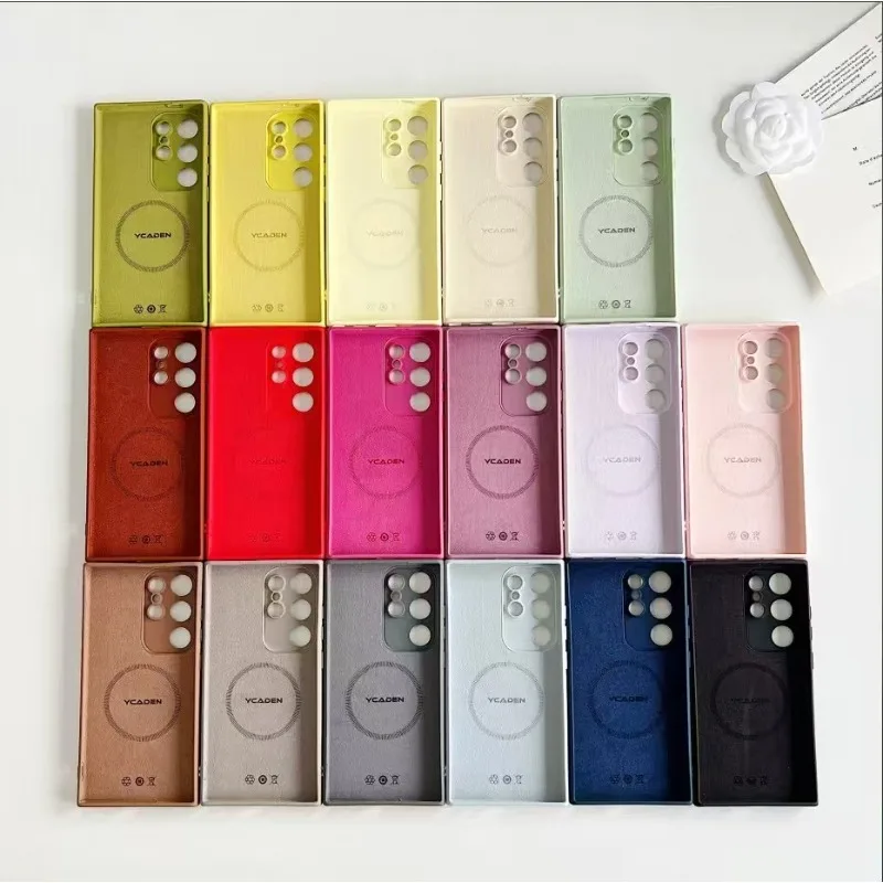 Coque souple de luxe en Silicone liquide, étui magnétique antichoc pour Samsung Galaxy S25 S24 S23 S22 Ultra Plus