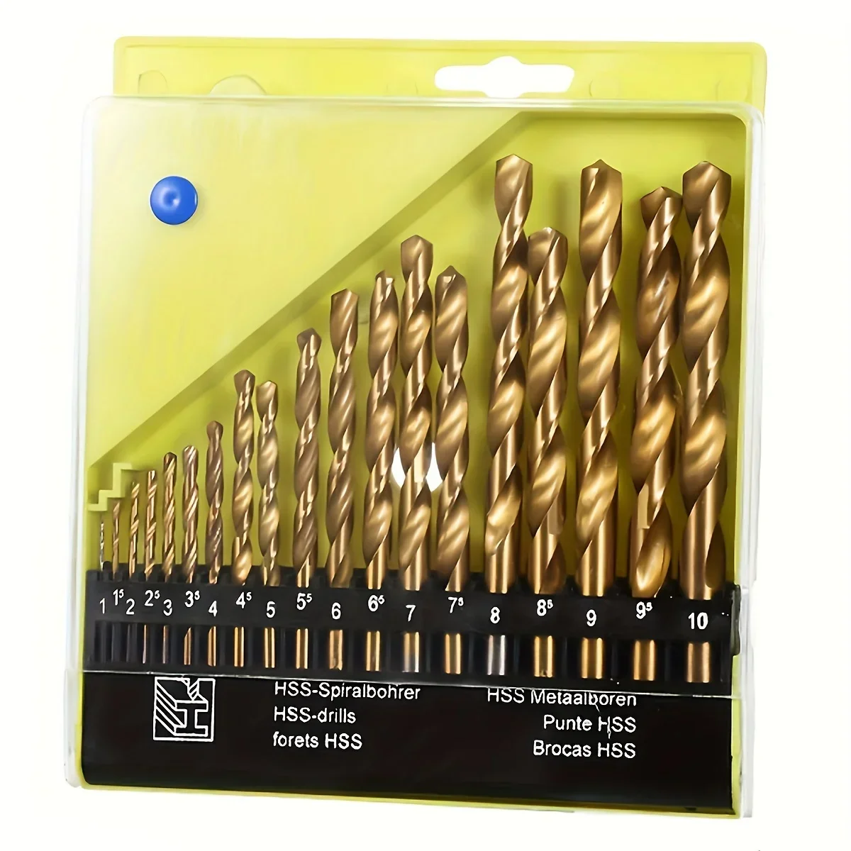 

19pcs M35 Cobalt Round Straight Handle Metric Drill bit Suitable for Set 1mm-10mm Drill Bits Stainless Steel Hard Metal