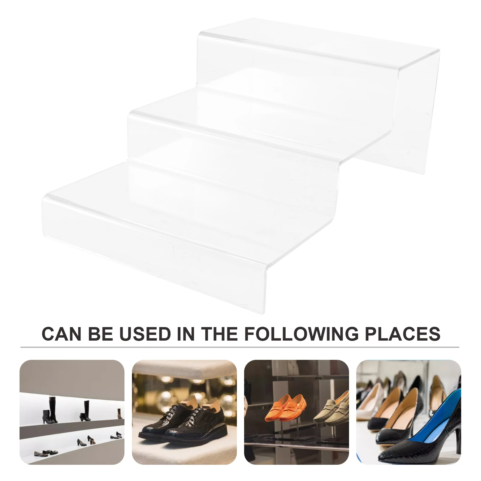 

High Heel Shoe Rack Showing Stand Acrylic Display Holder Frame Room Storage Transparent