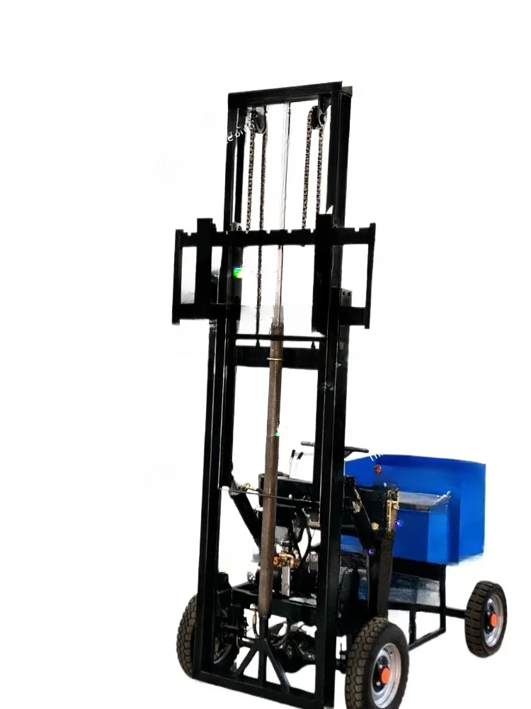 For Small Electric Simple Forklift Vehicle-Mounted 1 Ton Four-Wheel Stacker Hydraulic Lifting Household Loader Truck