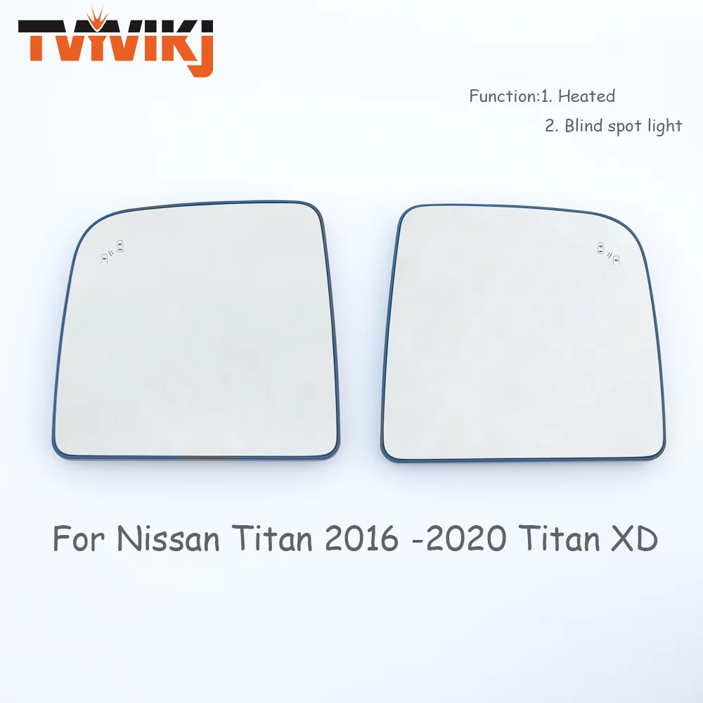 Left Right Heated Side Rearview Mirror Glass Lens Blind spot light For Nissan Titan 2016 2017 2018 2019 2020 Titan XD car mirror