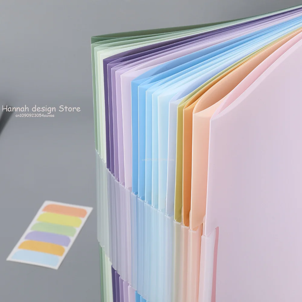 Side Opening PP Gradient Folder A4 Pull Rod Data Test Paper File Folder Bag Desk Organizer Office Students Storage Supplies