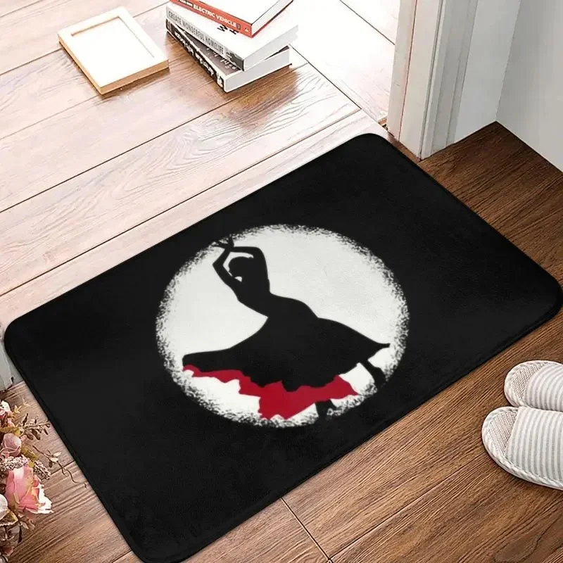 Spain Flamenco Dancer Front Door Mat Anti-Slip Indoor Waterproof Spanish Dance Doormat Living Room Entrance Rug Carpet