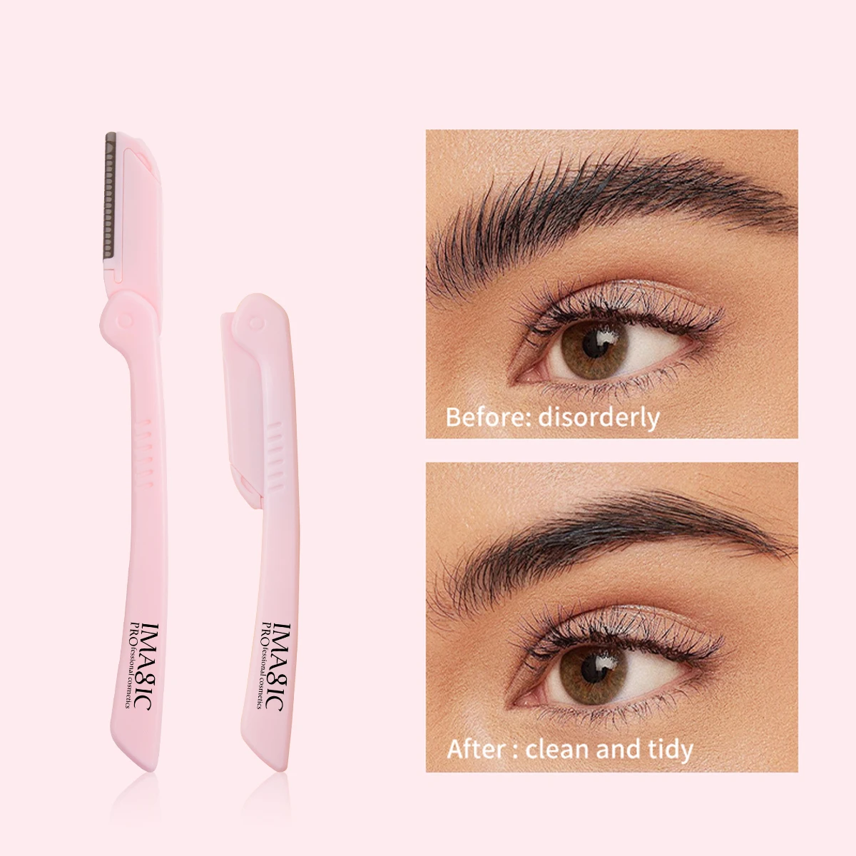 IMAGIC 3-Color Eyebrow Trimming Blade Portable Collapsible Safety Eyebrow Shaver Ladies Facial  Eyebrow Trimming Tools