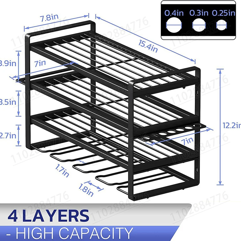 Four-layer Hand Drill Stand Wall-mounted Power Tool Rack Charging Drill Storage Rack Garage Tool Storage Rack