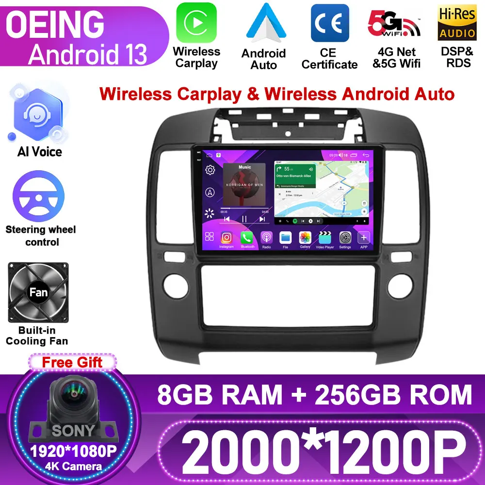 

Android For Nissan Navara 3 D40 2004 - 2010 Car Radio Multimedia Player Intelligent System GPS Built In Carplay 2Din DSP RDS