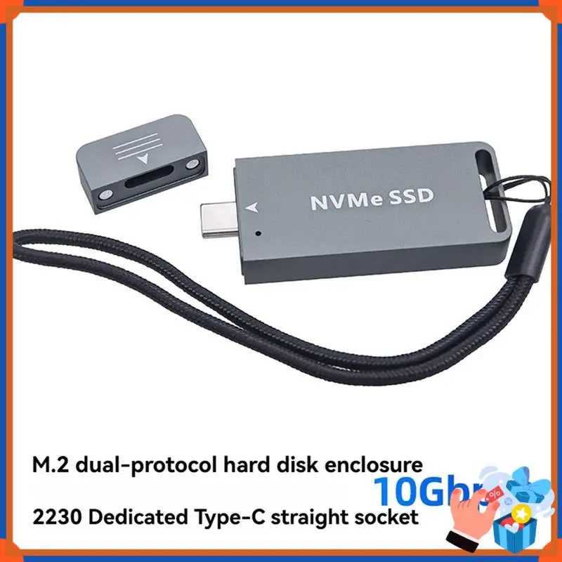 

Compact M.2 SSD Case M.2 NVME SATA Double Protocol External Hard Drive Case USB3.2 GEN2 10Gbps SSD Enclosure Support 2230