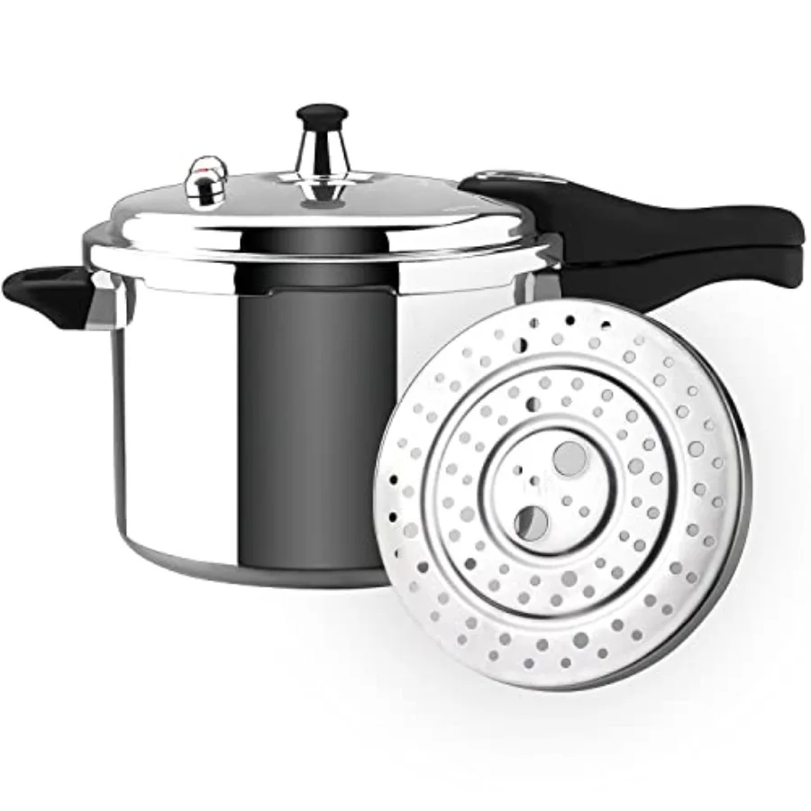 

Avant 6.2-Quart Aluminum Pressure Cooker Compatible with Gas Electric and Ceramic Stoves Stovetop Pressure Canner with Trivet