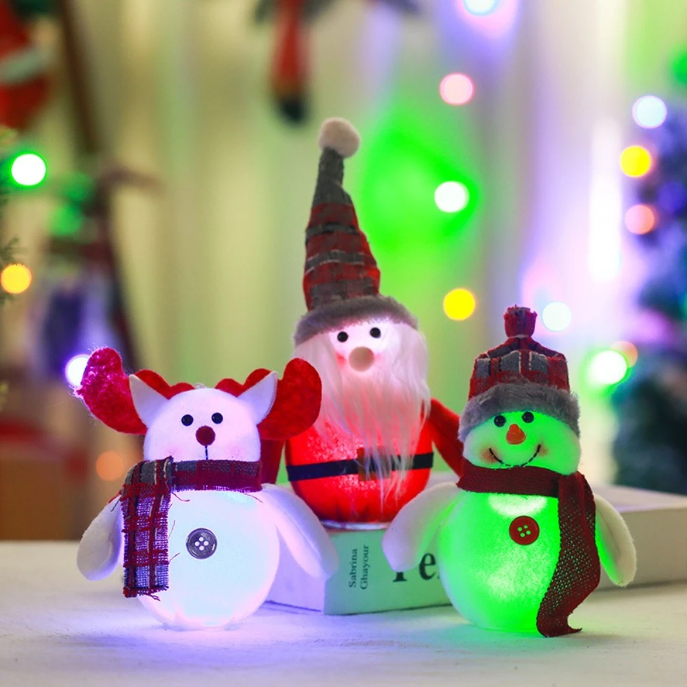 

2pcs Fabric Santa Claus Snowman Lights LED Home Holiday Lighting Decoration Yard Xmas Supplies Outdoor Lawn Christmas Tree Decor