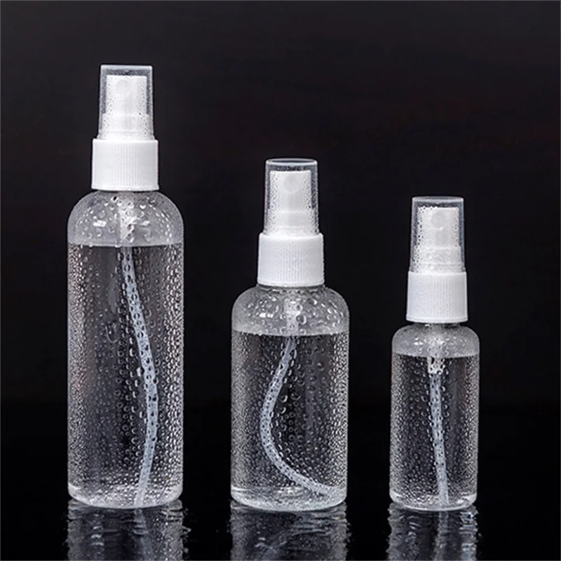 50PCS 20ml 30ml 50ml 100ml Mini Spray Bottle Refillable Bottles Plastic Perfume Bottle Atomizer Portable Travel Accessories ﻿