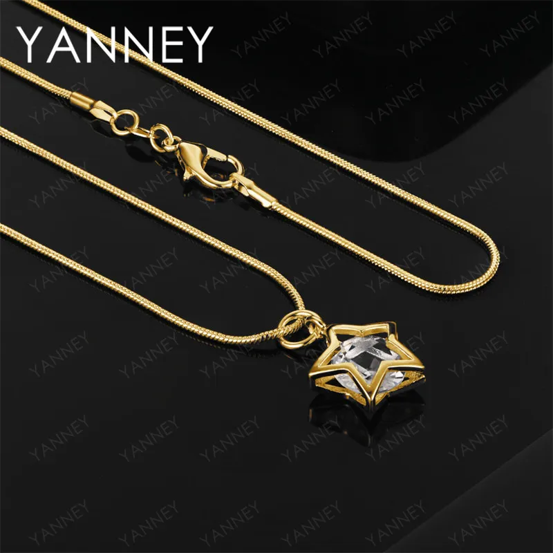

925 Silver 18k Gold 16-30 Inch Exquisite Star Zircon Pendant Necklace For Women Wedding Fashion Jewelry Gift
