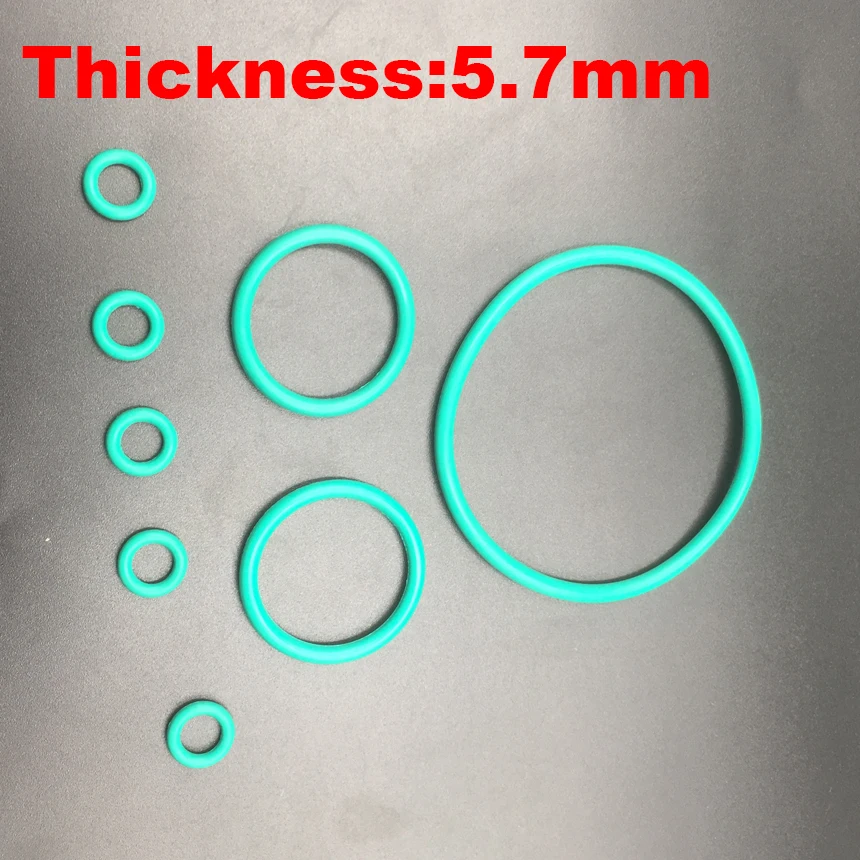 

1pc 160x5.7 160*5.7 165x5.7 165*5.7 OD*Thickness Green Fluoro FKM Fluorine Rubber O-Ring Grommet Washer Oil Seal O Ring Gasket