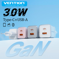 Vention USB Type C Charger 30W GaN Chargers PD QC3.0 Quick Charge for iPhone15 14 13 12 Pro Max Samsung Xiaomi Phone Accessories