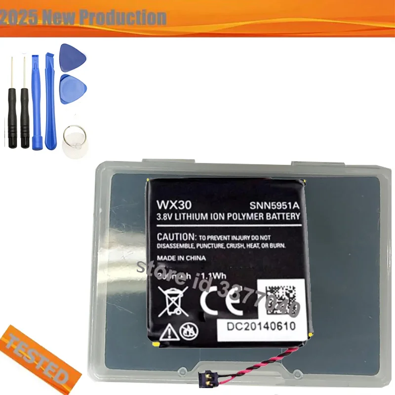 New Phone Battery for  Motorola 360 1st Gen Battery  for MOTO 360 WX30 SNN5951A Rechargeable Smart Watch Bateria