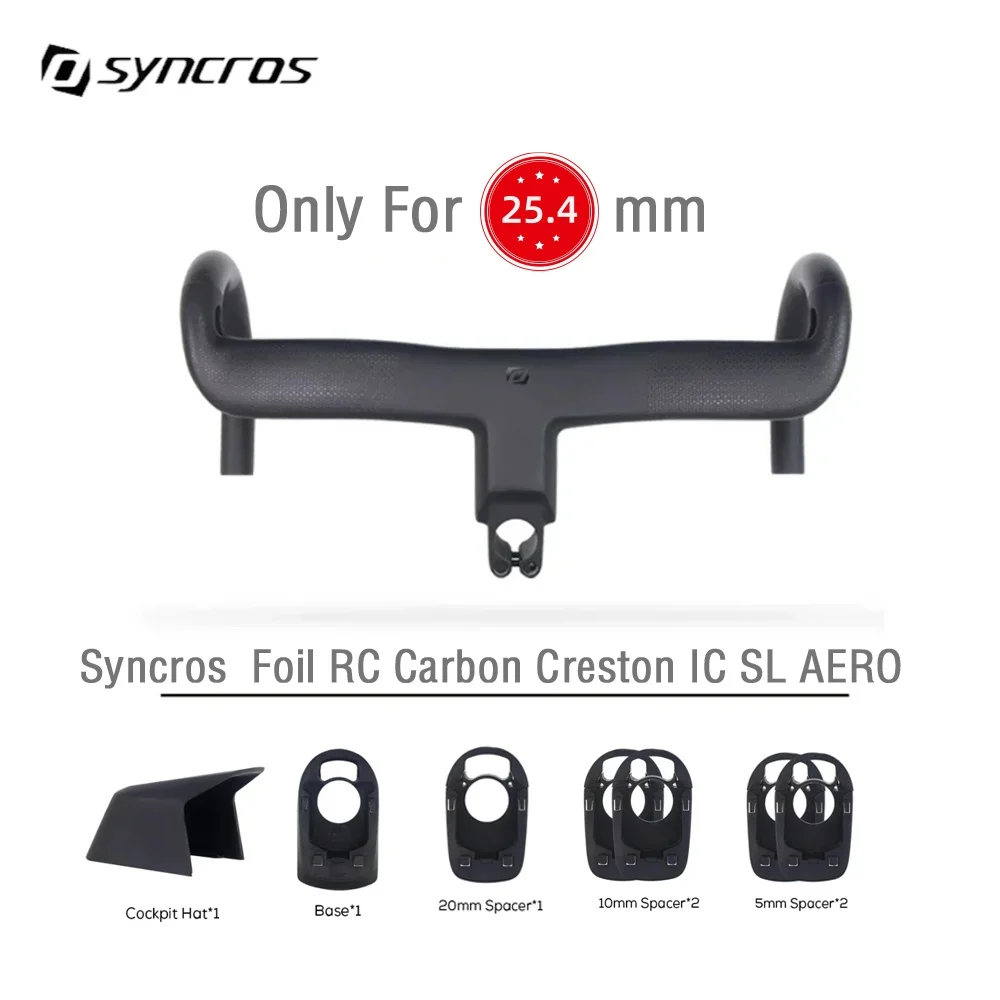 

Syncros 25.4mm Full Carbon Creston IC SL AERO Integrated Cockpit Road Bike Handlebar Fully Integrated Cables Di2 Bicycle Parts