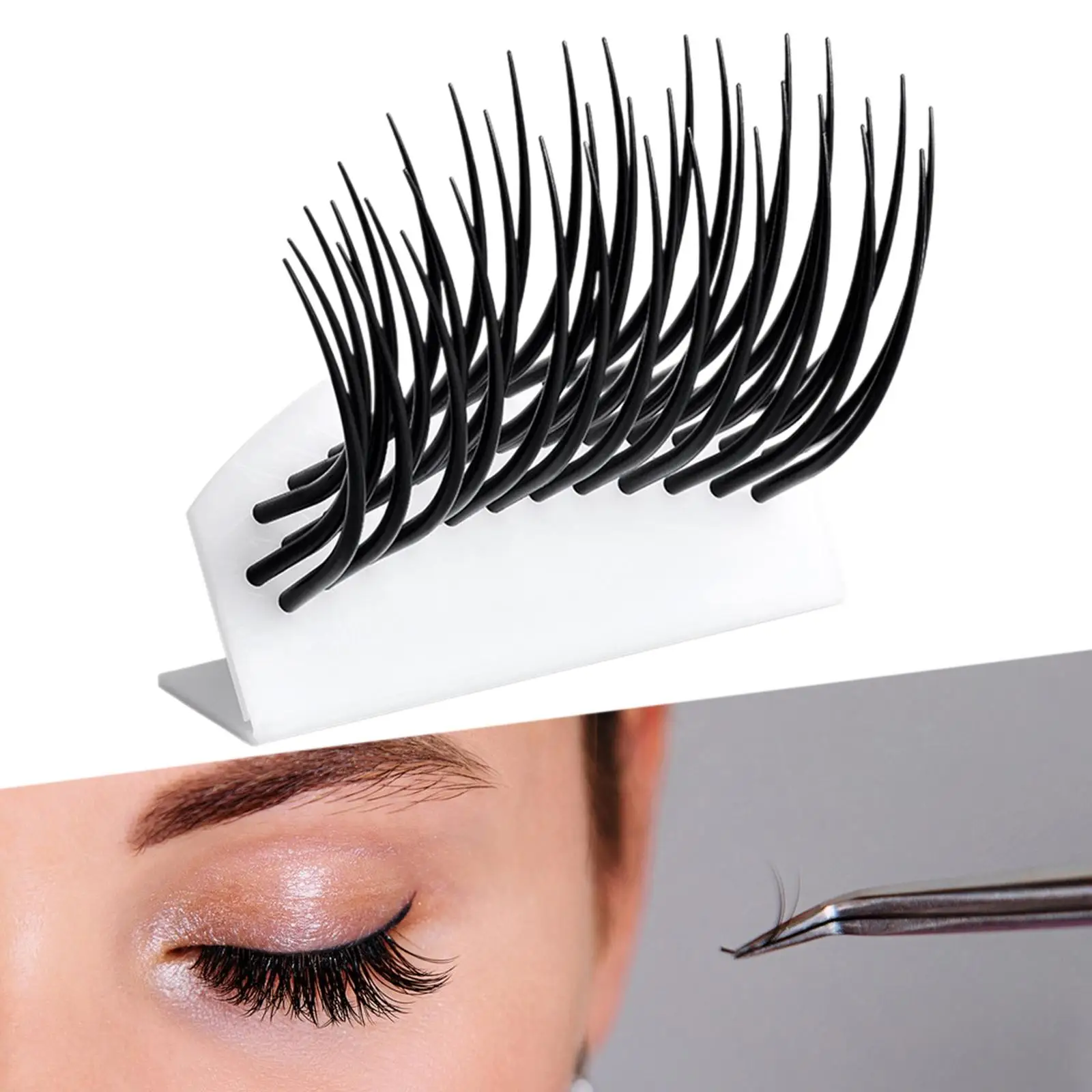 Eyelash Teaching Model False Eyelash Model Large Portable with Base Beginner