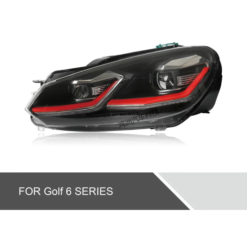 Suitable for Golf 6 GTI 08-13 headlight assembly modification with LED lens daytime running lights