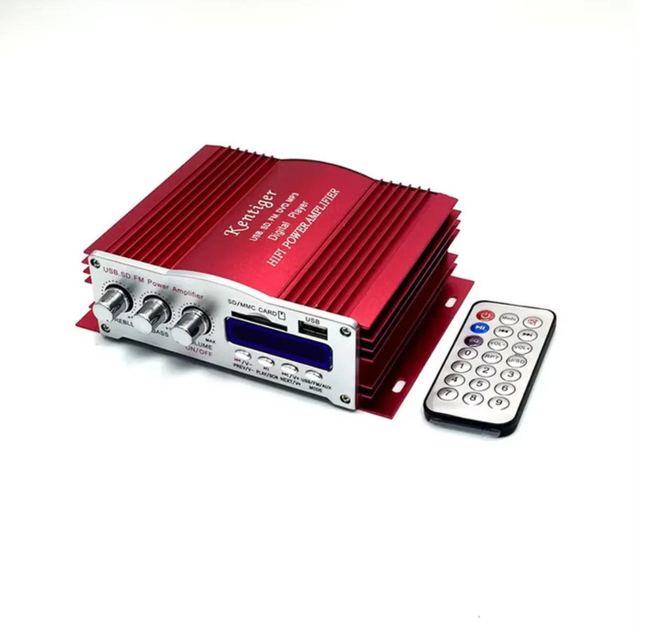 Picture 6: Hi-Fi Car Stereo Amplifier Four-channel Output Speaker 12V Plug-in Card Usb Lcd Display Power Player Auto Remote Control