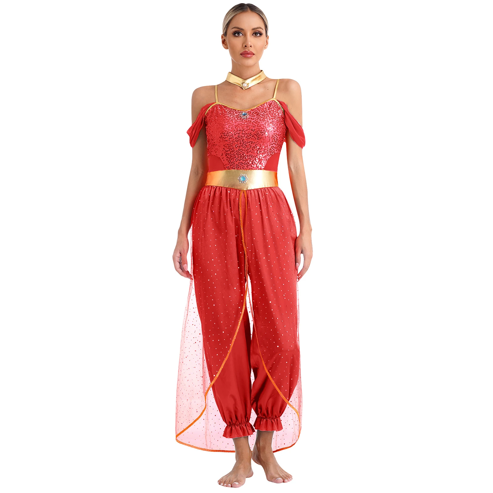 Womens Belly Dance Costume Halloween Carnival Festival Arabian Princess Cospaly Costumes Egypt Indian Oriental Dancing Jumpsuit