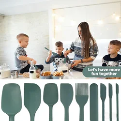 Silicone Baking Tool Set 6-piece/ 9-piece Cream Scraper Oil Brush Heat-resistant Food Grade BBQ and Kitchen Utensils