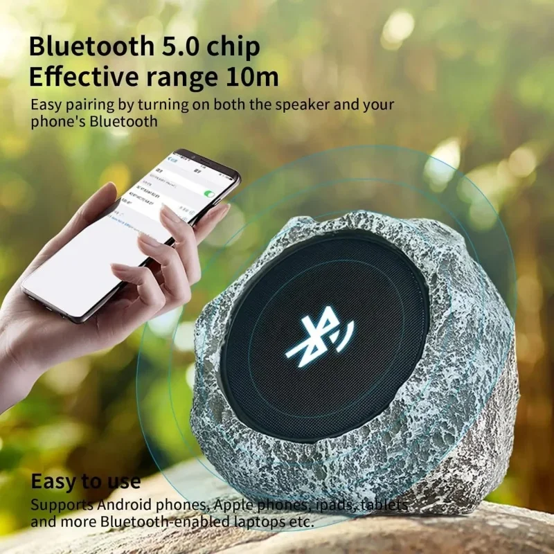 Outdoor Garden Stone Music Box High Quality Waterproof Sound Box Wireless Rock Bluetooth Speaker with Solar Charge remote contro