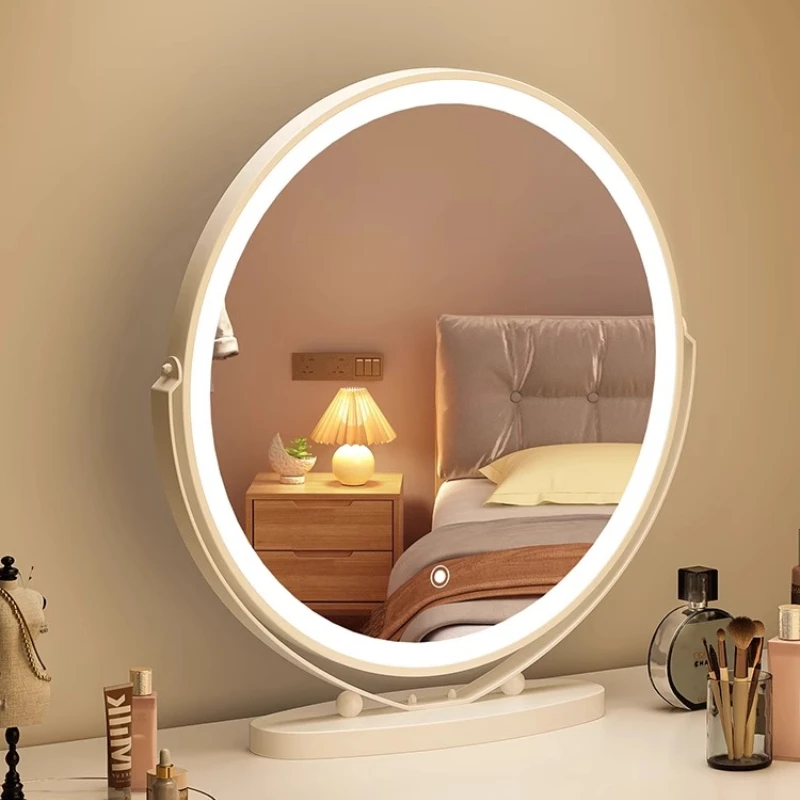 #Modern Lamp Light Makeup Mirror Room Decoration Table Vanity Mirror Decorative Mirrors With Light Home Decor Bathroom Decor