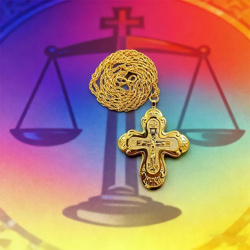 New 2026 Orthodox Pectoral Cross Orthodox Jesus Necklace Catholic Crucifix Pectoral Gold Pendants Cross Chain Religious Jewelry