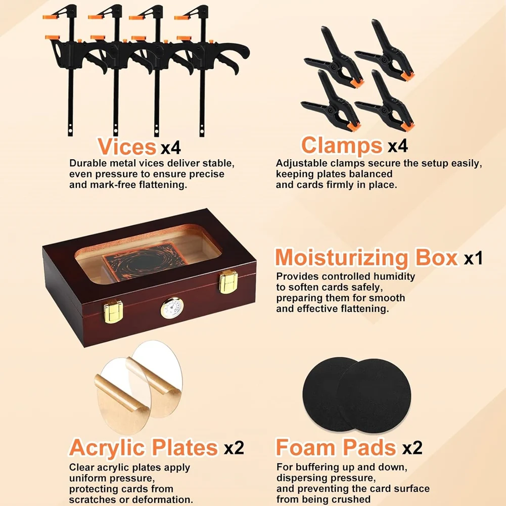 

CYCLI - Набор для выпрямления изогнутых или поднятых краев карт, инструмент для очистки и сортировки коллекционных карт, ремонт и реставрация карт