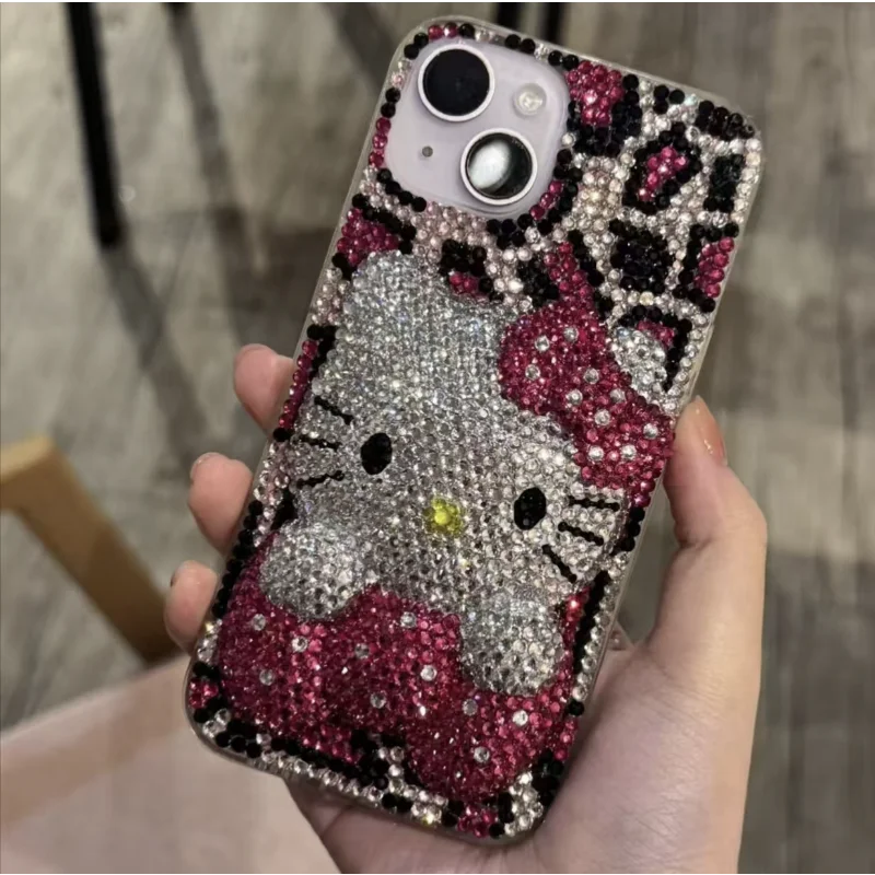 

Full Rhinestone For iPhone 16 15 14 13 12 11 Pro Max Case Cute Cartoon Pattern Silicone Cover For iPhone XS Max XR 16 15 Plus