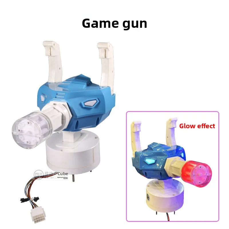 Arcade Shooting Game Machine with Gatling Gun Blue Light Gun Coin Operated Battle Robot for Kids