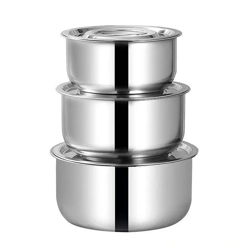 2/3pcs Stainless Steel Soup pot Stock Pot Set with Lid Kitchenware Stew Pot Cooking Tools Cookware Kitchen Accessories