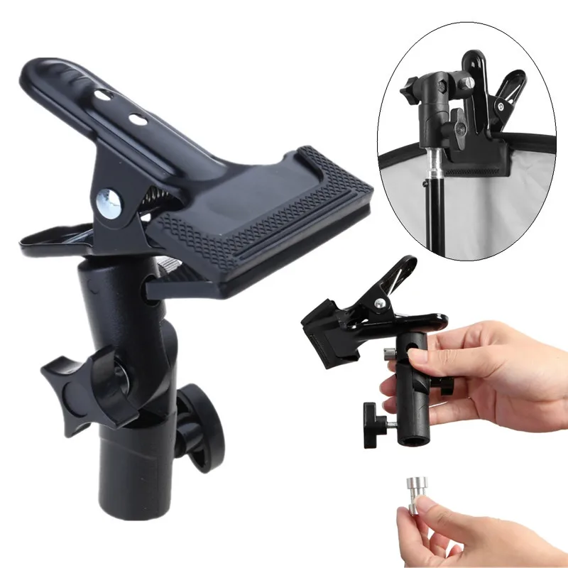 Reflector Clamp Clip Holder Light Stand Attachment 1/4