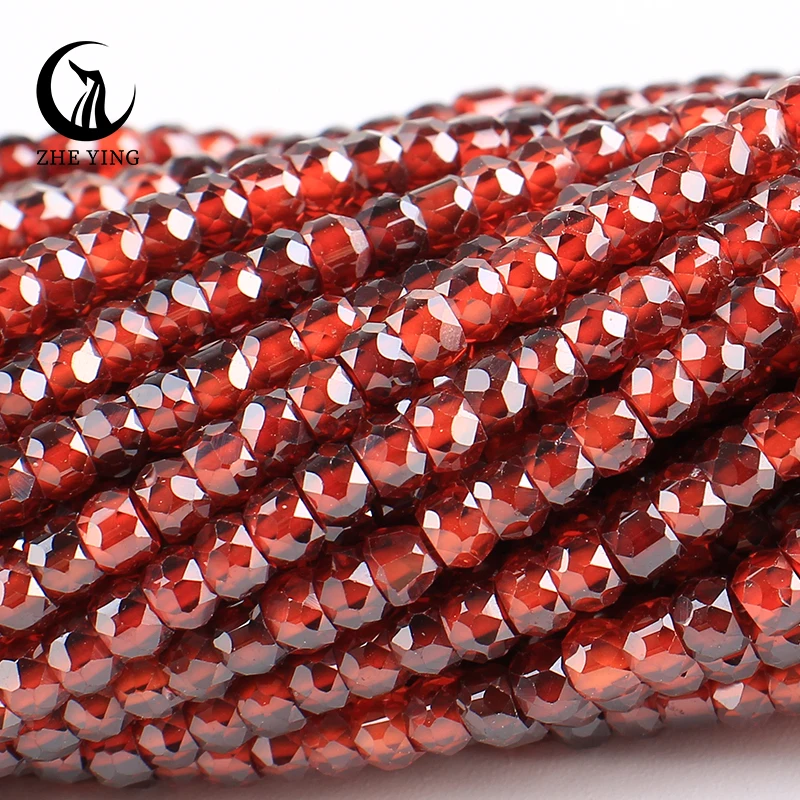 Zhe Ying AAA 2x3mm Natural Zircon Beads Mocha Brown Loose Beads Gemstone Faceted Zircon Beads for Jewelry Making Diy Accessories