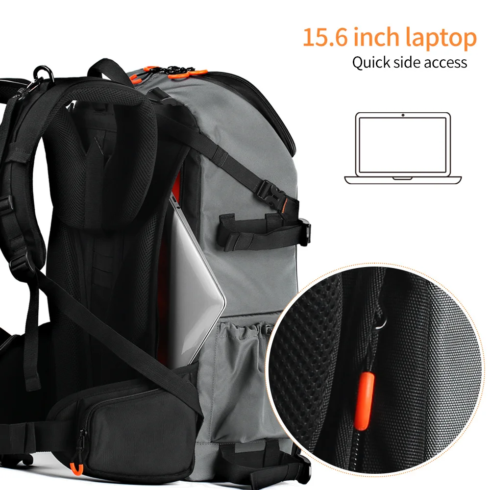 K&F Concept 32L Large Camera Backpack 17Inch Professional Waterproof Laptop DSLR Camera Bag With Rain Cover for Women Men Travel