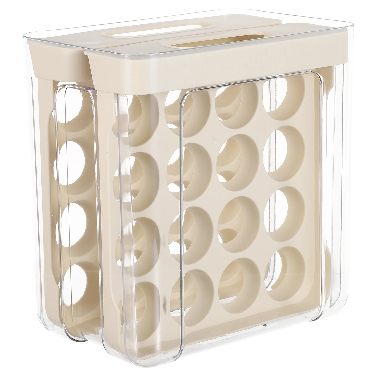 

32-сетчатый ящик для хранения для холодильника, прозрачный штабелируемый пластиковый ящик-органайзер, выдвижной держатель для яиц с нескользящим основанием