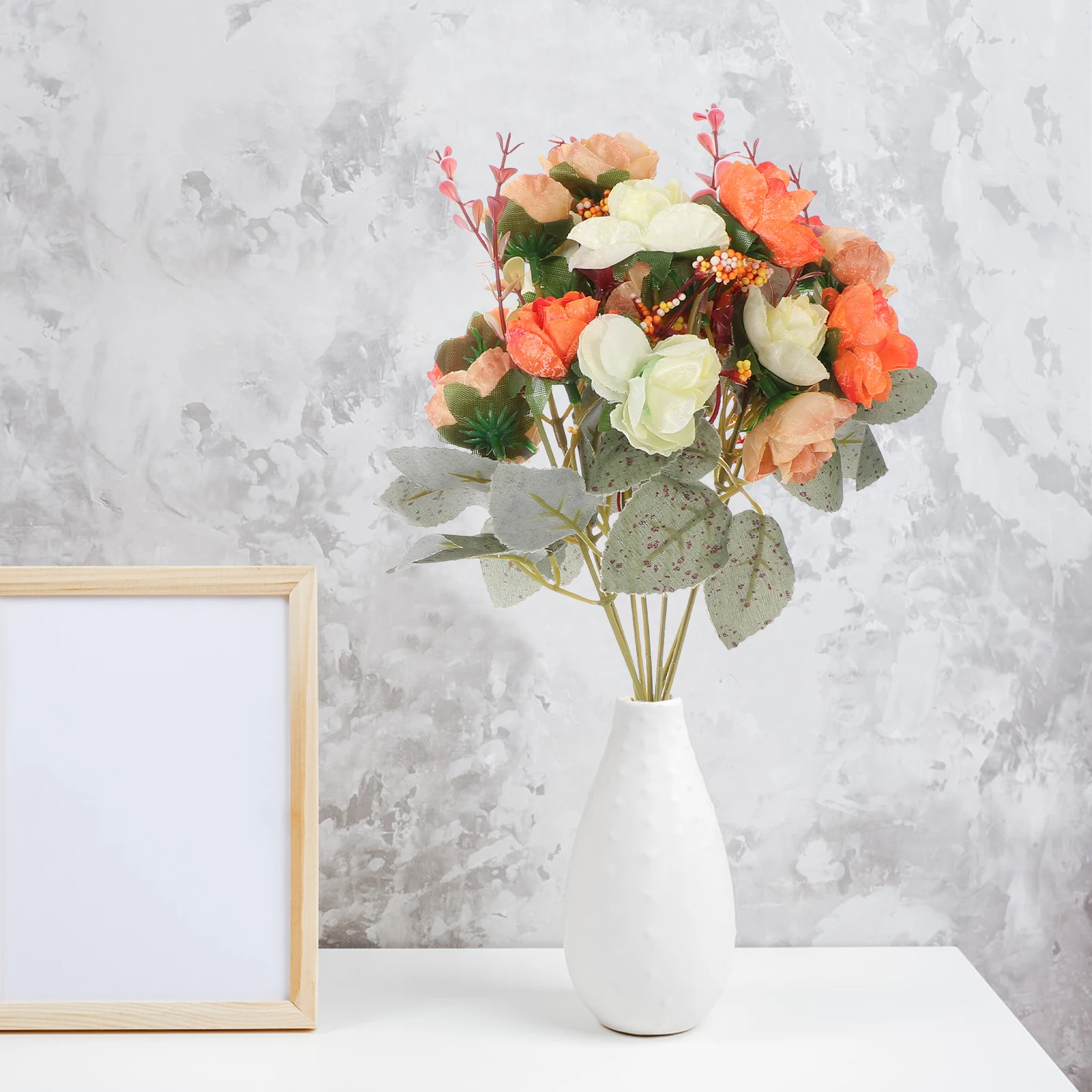 

2 Pcs Artificial Rose Roses Home Decor Flower Arrangement Faux Christmas Silk Cloth Simulation Flowers Stems Bridesmaid Table