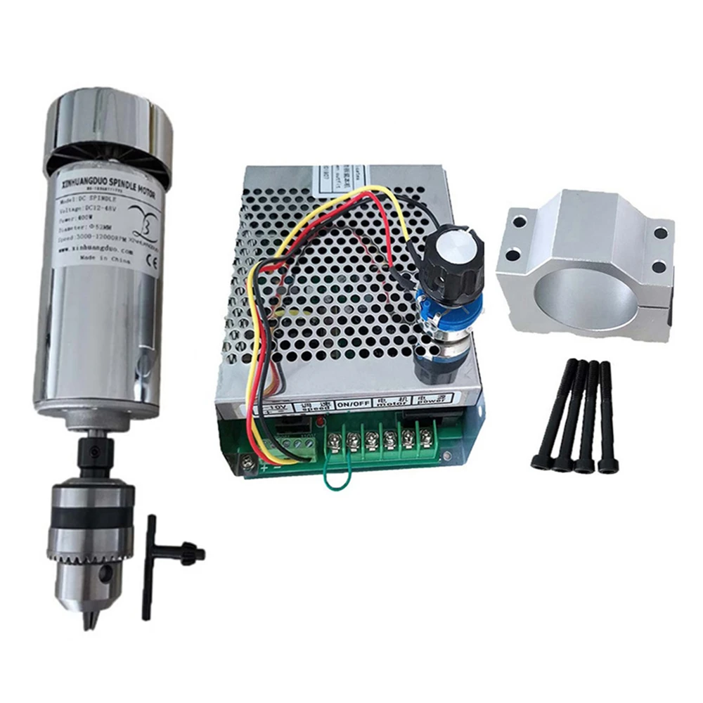 LY CNC Spindle Motor 12-48V DC Spindle Motor 400W 52MM Clamp Stepper Motor Machine Tool for Engraving Machine