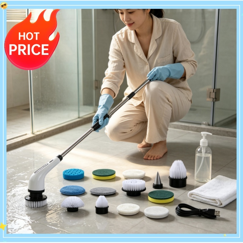 Cordless Spin Scrubber Electric Multipurpose Cleaning Brush for Kitchen Bathroom Toilet - Household Hair Brushes And Mops