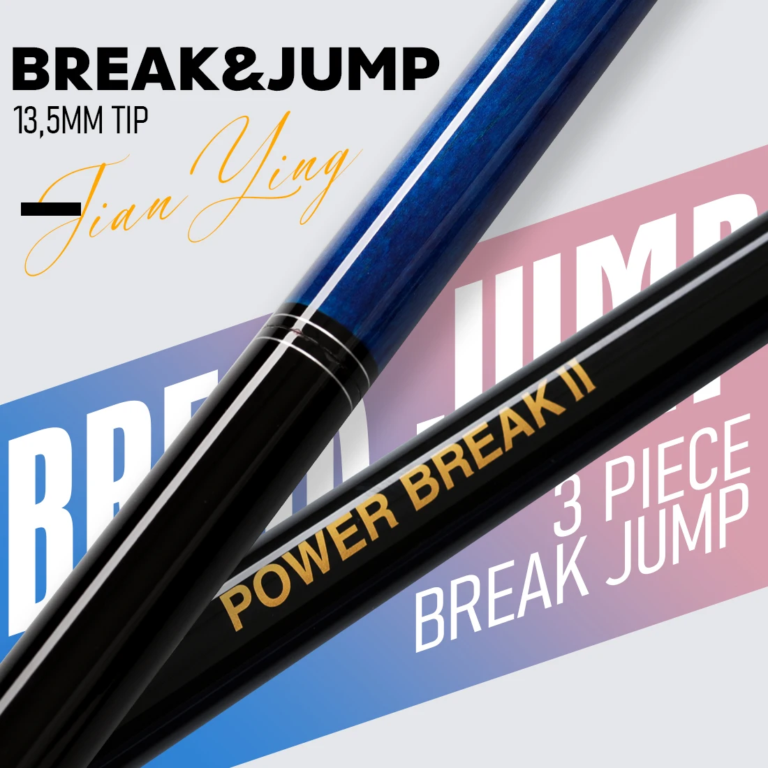 Jianying PD-11 Break Jump Pool Cue 3 Piece Jump/Break Cue Stick 13.5mm Tip Canadian Maple Shaft Billiard Sticks