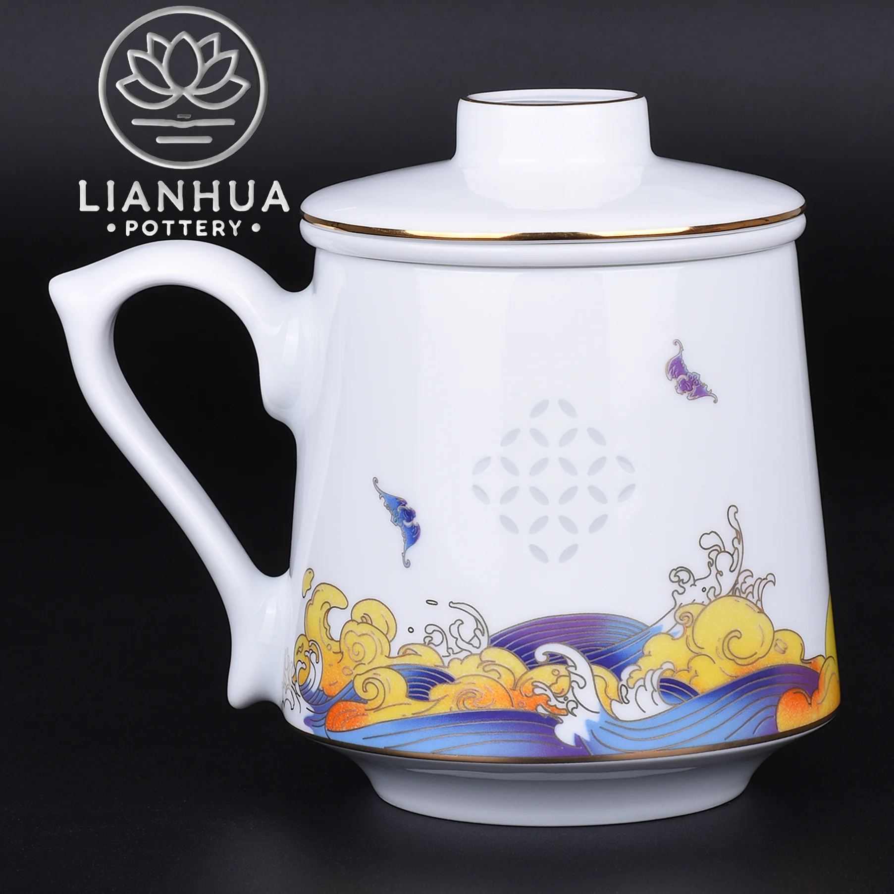 

Фарфоровая кружка LIANHUA POTTERY Linglong с заварочным устройством