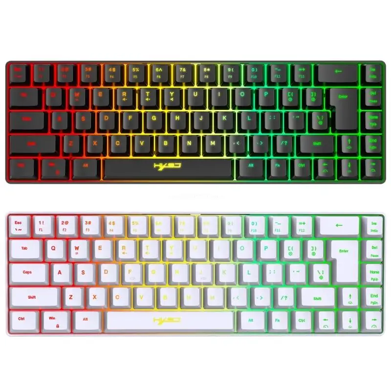 Mini RGB 60% Gaming Keyboard, 68 Keys Small Compact USB Wired Rainbow Light Up Backlit Gaming Keyboard for Laptop Gamer