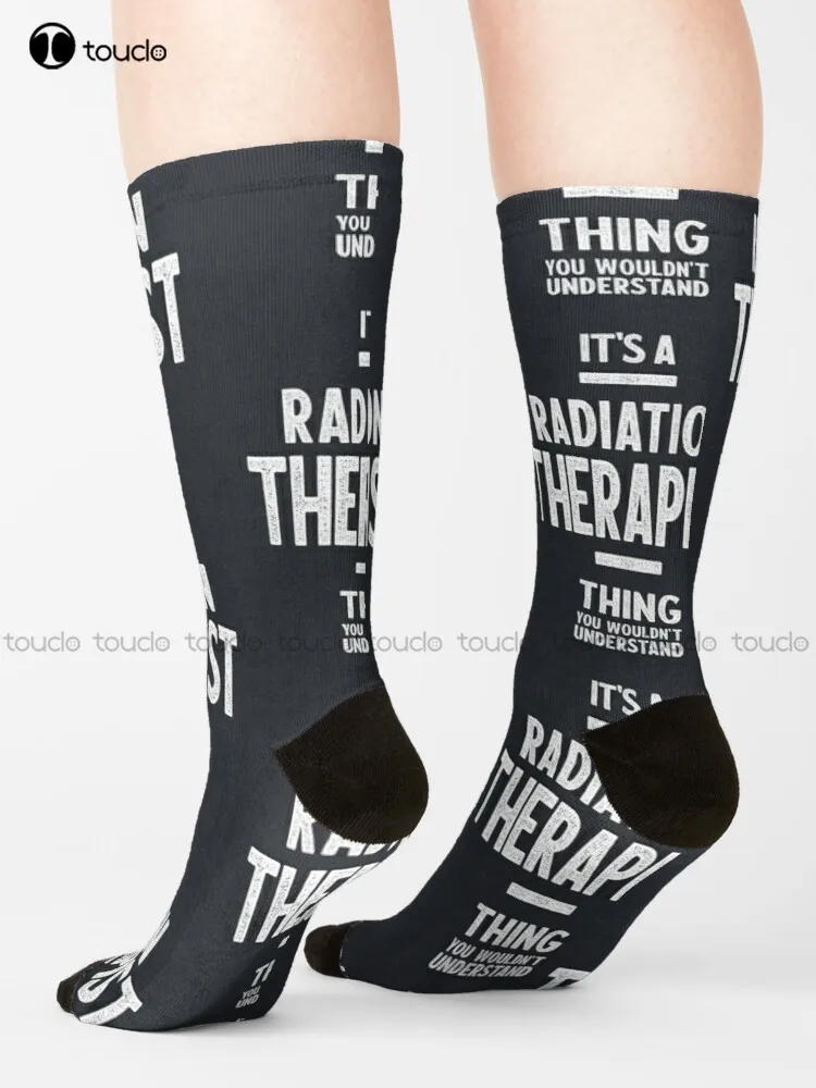 

Radiation Therapist Gift Funny Job Title Profession Birthday Idea Socks Boot Socks For Men Personalized Custom Gift Harajuku