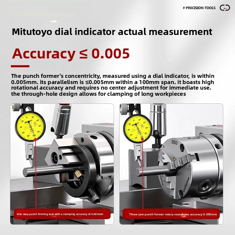 High Precision 3-Jaw Punch Former – Uni/Bi-Directional with ER32 Collet, Grinding Machine for Punches (PF Model)
