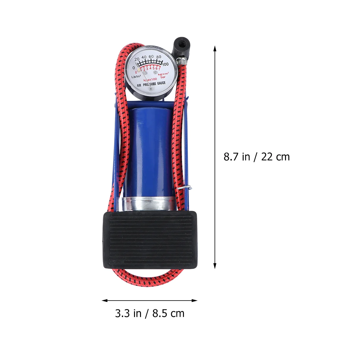 1Pcs Portable High-Pressure Foot Pump for Tires - Bike Tire Inflator Floor Pump with Gauge for Car Motorcycle Inflatable Bed