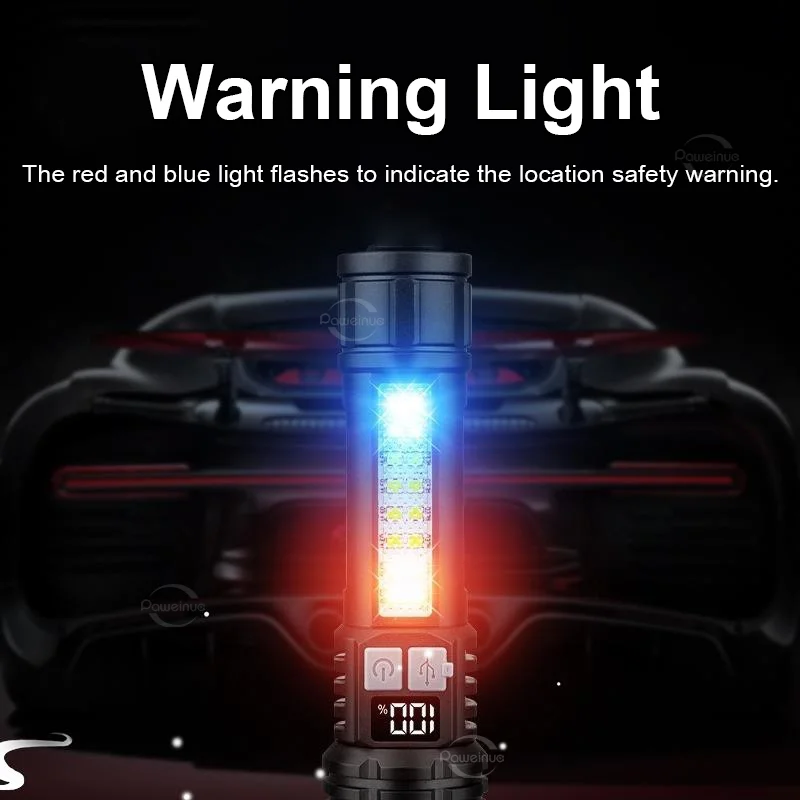 NEW High Power Led Flashlights Built-in 18650 Battery Tactical Flashlight Emergency Spotlight Most Powerful Fishing Lamp Lantern