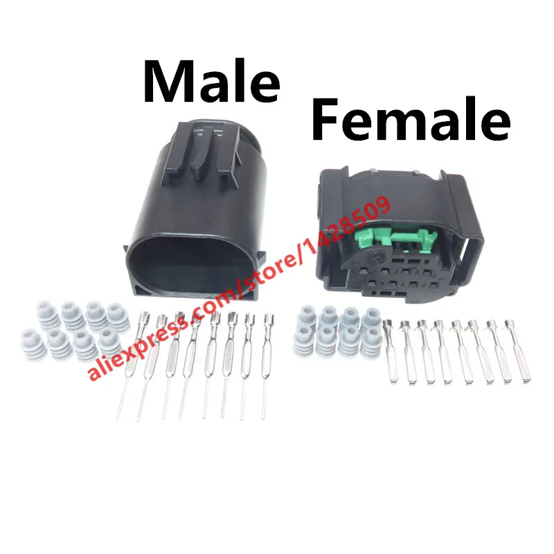 1 Set 8 Pin Female Male Reverse Sensor Radar Cable Socket Automotive Connector For BMW BENZ 1-1418552-1 1-1534229-1 1534229-1